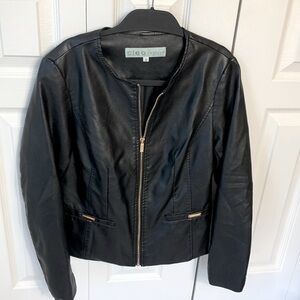 Cleo Petites Faux Leather Jacket Size XS